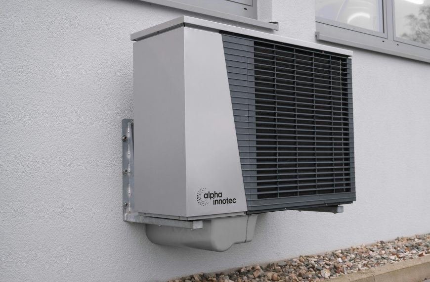 air conditioner unit protruding from an exterior wall